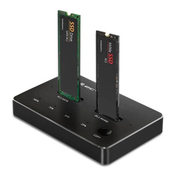 Obrázok pre Qoltec 52274 Dokovací stanice pro M.2 SSD disk | NVMe | SATA | USB-C | DVOJITÁ 2 x 2TB
