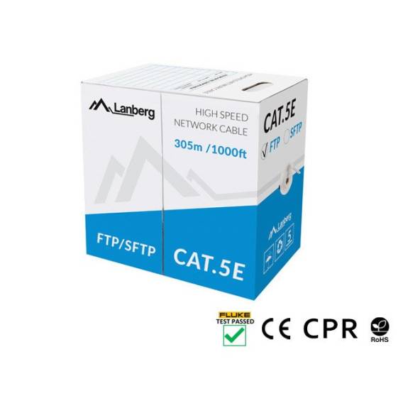 Obrázok pre Lanberg LCS5-11CU-0305-S síťový kabel Šedá 305 m Cat5e S/FTP (S-STP)