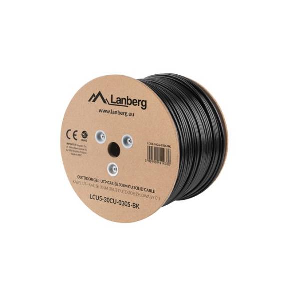 Obrázok pre Lanberg LCU5-30CU-0305-BK síťový kabel Černá 305 m Cat5e U/UTP (UTP)