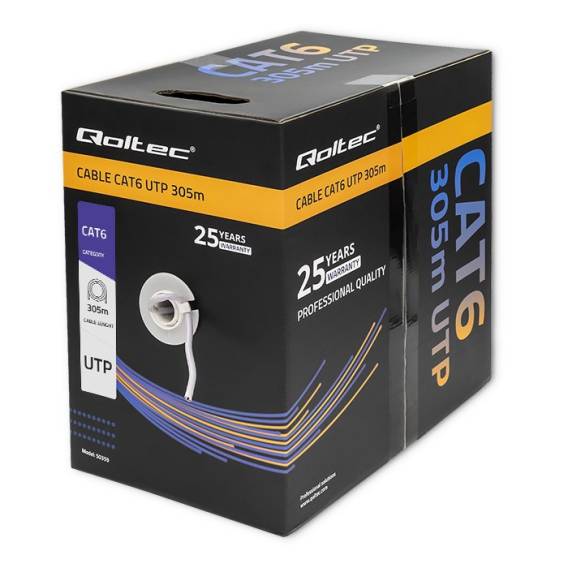 Obrázok pre Qoltec UTP Cable/Twisted Pair | CAT6 | 305m | PVC grey