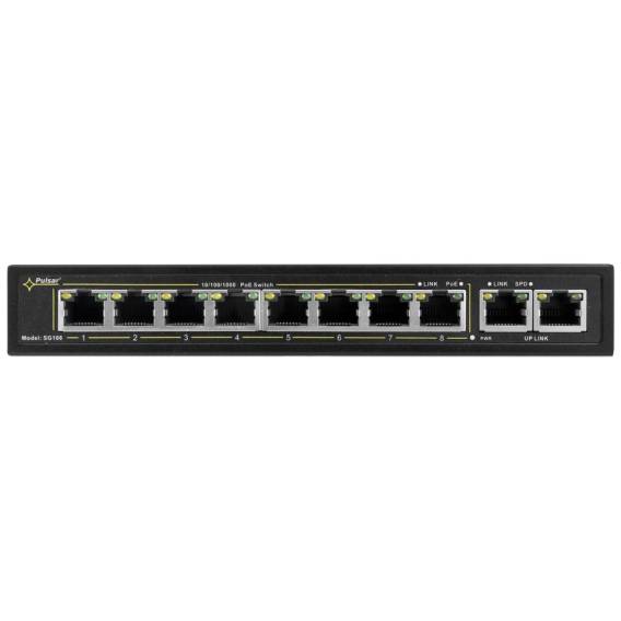 Obrázok pre PULSAR SG108 síťový přepínač Gigabit Ethernet (10/100/1000) Podpora napájení po Ethernetu (PoE) Černá