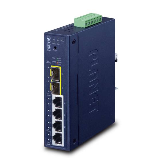Obrázok pre PLANET Industrial L2/L4 4-Port Řízený L2/L4 Gigabit Ethernet (10/100/1000) Modrá