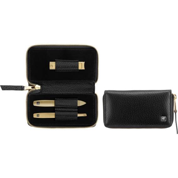 Obrázok pre Zwilling Twinox Gold Edition Manicure Set - Black Leather Case, 3 Pieces - Black