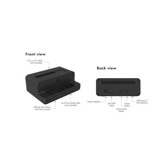 Obrázok pre ICY BOX IB-2914MSCL-C31 USB 3.2 Gen 2 (3.1 Gen 2) Type-C Černá