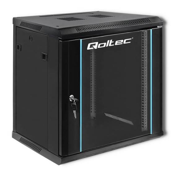 Obrázok pre Qoltec 54464 Racková skříň 19" | 12U | 600 x 635 x 450 | Tvrzené dveře | Závěsné