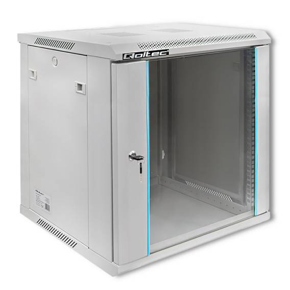 Obrázok pre Qoltec 54485 Racková skříň 19" | 12U | 600 x 635 x 450 | Tvrzené dveře | Závěsné