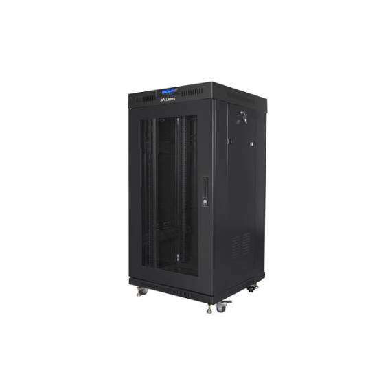 Obrázok pre FLOOR-STANDING RACK CABINET 19" 22U 600X600 BLACK PERFORATED LCD DOOR LANBERG (FLAT PACK) V2