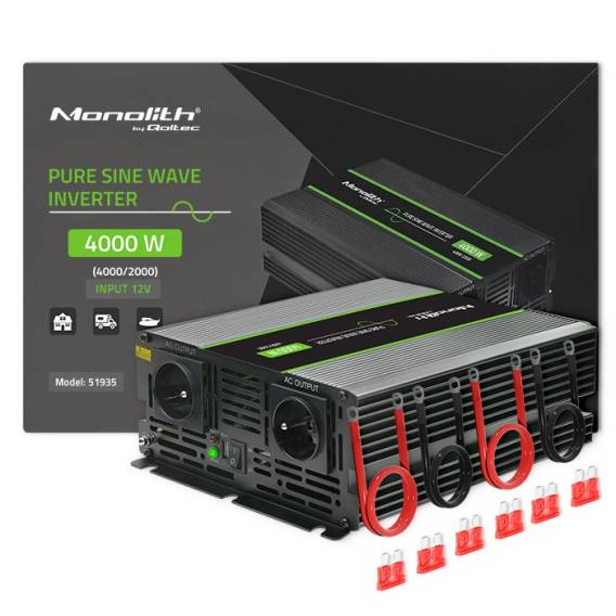Obrázok pre Qoltec Monolith zdroj/transformátor Auto 4000 W Černá