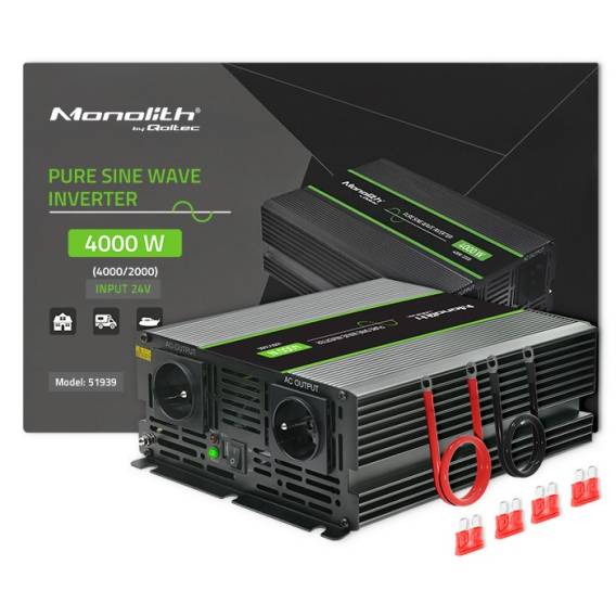 Obrázok pre Qoltec Monolith zdroj/transformátor Auto 4000 W Černá