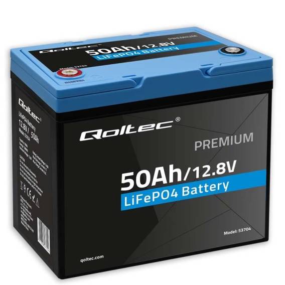 Obrázok pre Qoltec 53704 LiFePO4 baterie | 12,8 V | 50 Ah | 640 Wh | BMS