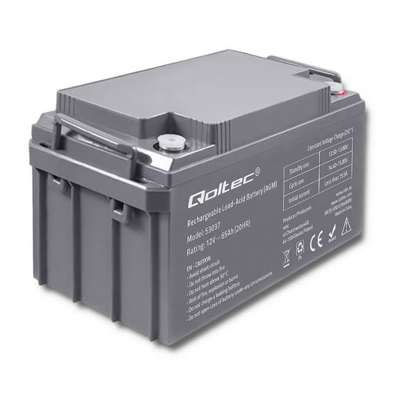 Obrázok pre Qoltec Akumulator AGM  | 12V | 65Ah  | max 780A