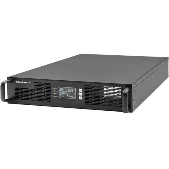 Obrázok pre Qoltec 52287 Nepřerušitelný zdroj napájení (UPS) pro RACK | 3kVA | 3000W | Účiník 1,0 | LCD | EPO | USB | Online