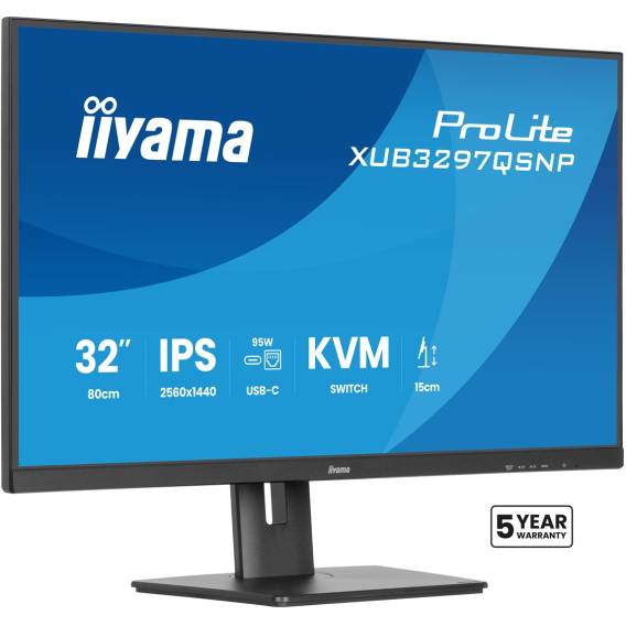 Obrázok pre iiyama ProLite XUB3297QSNP-B1 počítačový monitor 81,3 cm (32") 2560 x 1440 px Quad HD LED Černá