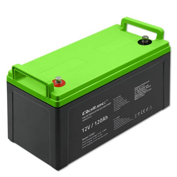 Obrázok pre Qoltec Battery żelowy | 12V | 120Ah | GEL | 34.8kg