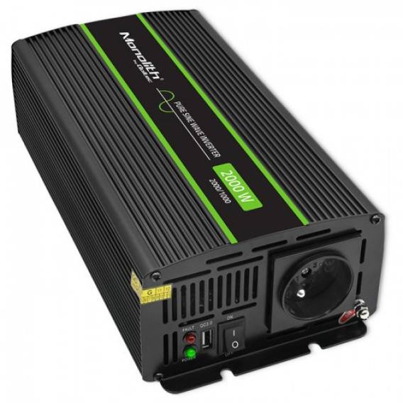 Obrázok pre Qoltec Monolith zdroj/transformátor Auto 2000 W Černá