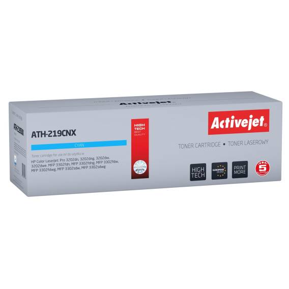 Obrázok pre Activejet ATH-219CNX Toner pro tiskárnu HP, náhradní HP 219X W2191X; Supreme; 2500 stran; modrý, s čipem