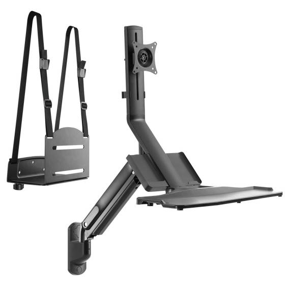 Obrázok pre Maclean Monitor & Keyboard Wall Mount, Gas Spring & CPU Computer Mount, 17"-32", 9 kg, MC-838