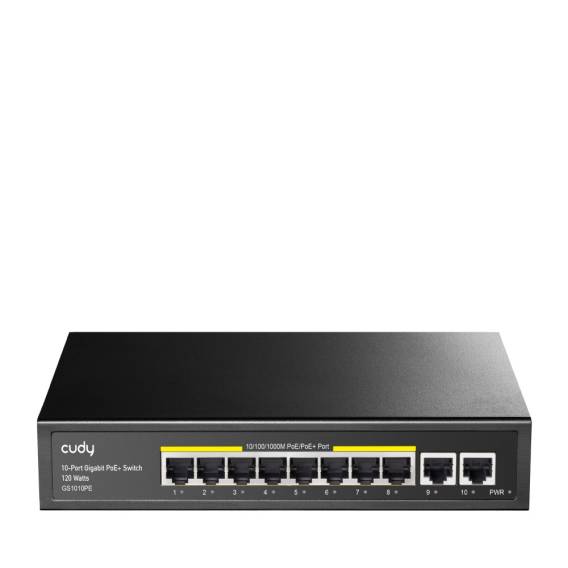 Obrázok pre Cudy GS1010PE síťový přepínač Nespravované Gigabit Ethernet (10/100/1000) Podpora napájení po Ethernetu (PoE) Černá