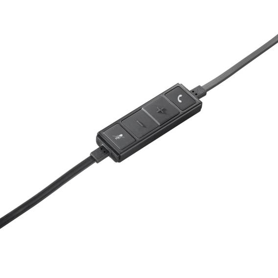Obrázok pre Logitech H650E Sluchátka s mikrofonem Kabel Přes hlavu Kancelář / call centrum USB Typ-A Černá, Stříbrná