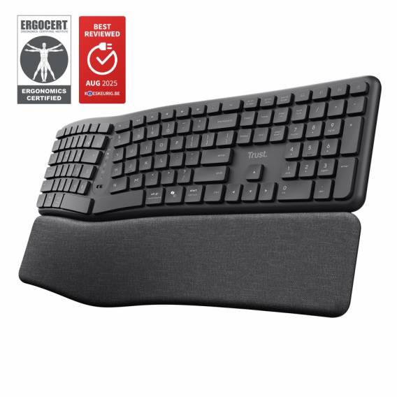 Obrázok pre Trust Keyra klávesnice Domov/kancelář RF bezdrátové + Bluetooth QWERTY US Mezinárodní Černá