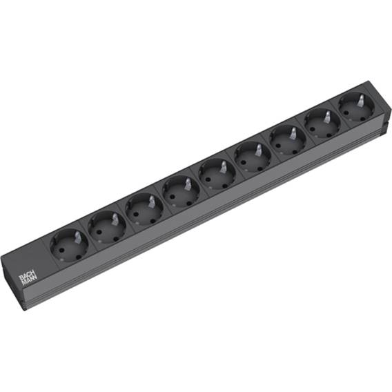 Obrázok pre Bachmann 9x Schuko, 2m napájecí prodlužovačka 9 AC zásuvky / AC zásuvek Černá
