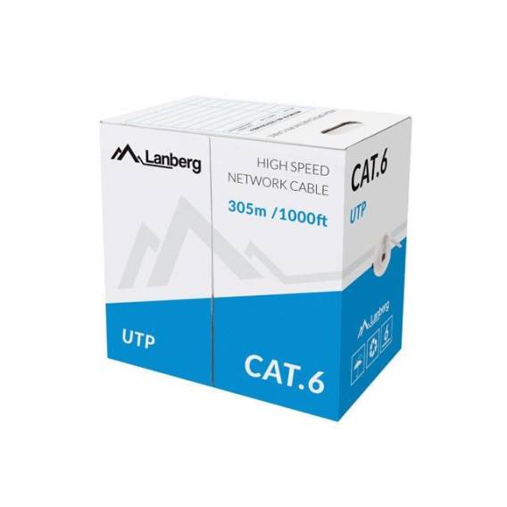 Obrázok pre LANBERG CABLE UTP CAT.6 305M WIRE CU GRAY