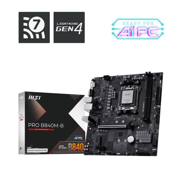 Obrázok pre MSI PRO B840M-B základní deska AMD B840 Zásuvka AM5 Micro ATX