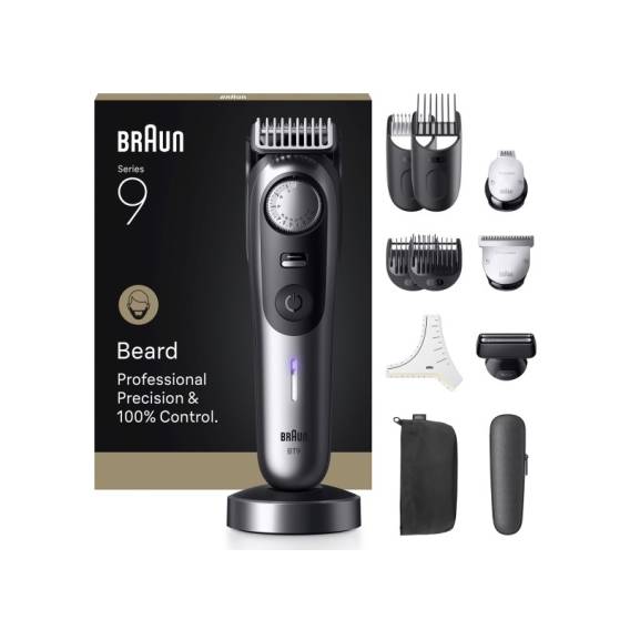Obrázok pre Braun BeardTrimmer 9 BT9560 Baterie 52 2 cm Suché i mokré holení Černá, Šedá