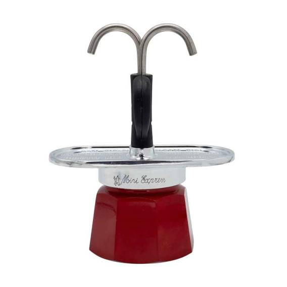 Obrázok pre Bialetti Mini Express Magritte Moka konvička Červená, Stříbrná