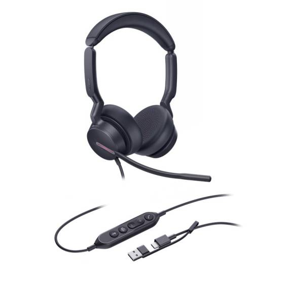 Obrázok pre Yealink UH46 Dual Teams USB-C/A Sluchátka s mikrofonem Kabel Přes hlavu Kancelář / call centrum USB Type-C / USB Type-A Černá
