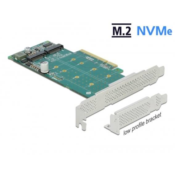Obrázok pre DeLOCK Karta PCI Express x8 na 2 x interní M.2 Key M NVMe - rozvětvení - Low Profile