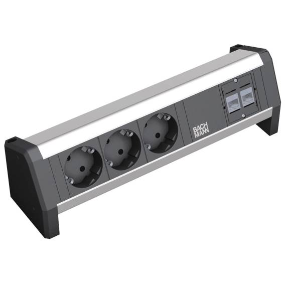 Obrázok pre Bachmann Desk 1 napájecí prodlužovačka 3 AC zásuvky / AC zásuvek Černá