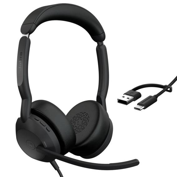 Obrázok pre Jabra Evolve2 50 Sluchátka s mikrofonem Kabel Přes hlavu Kancelář / call centrum USB Type-C / USB Type-A Bluetooth Černá
