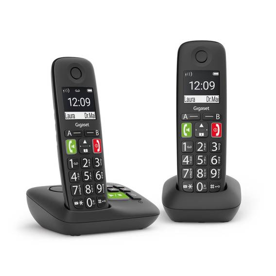 Obrázok pre Gigaset E290A Duo Analog/DECT telefon Identifikace volajícího Černá