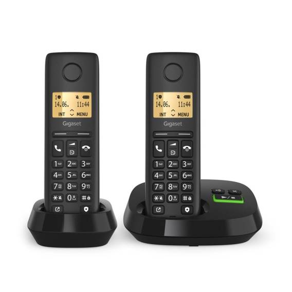 Obrázok pre Gigaset PURE 100A Duo Analog/DECT telefon Identifikace volajícího Černá