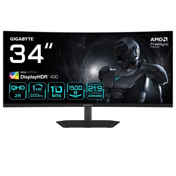 Obrázok pre GIGABYTE G34WQC2 počítačový monitor 86,4 cm (34") 3440 x 1440 px UltraWide Quad HD LED Černá