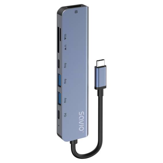Obrázok pre Savio AK-82 rozbočovač rozhraní USB typu C 5000 Mbit/s Černá