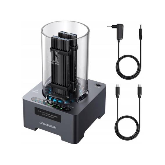 Obrázok pre GRAUGEAR G-M2DK-CL-20G dokovací stanice pro úložná zařízení USB 3.2 Gen 2x2 Type-C Černá