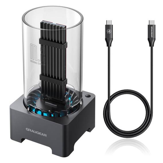 Obrázok pre GRAUGEAR G-M2DK-U4-40G dokovací stanice pro úložná zařízení USB 3.2 Gen 2 (3.1 Gen 2) Type-C Šedá