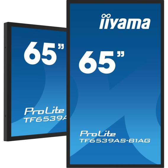 Obrázok pre iiyama TF6539AS-B1AG sdělovací displej Stánkový design 163,8 cm (64.5") LED 435 cd/m² 4K Ultra HD Černá Dotyková obrazovka Zabudovaný procesor Android 11 24/7