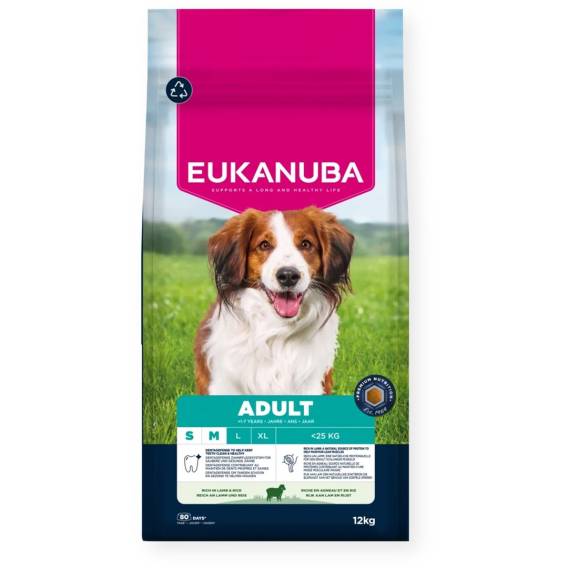 Obrázok pre EUKANUBA Adult Small/Medium Rich in lamb & rice - suché krmivo pro psy - 12kg