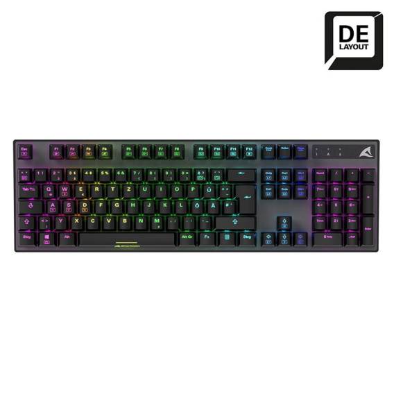 Obrázok pre Sharkoon SKILLER SGK20 Red klávesnice Hraní USB QWERTZ Německý Černá