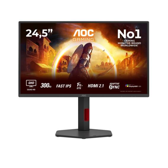 Obrázok pre AOC G4 Q25G4SR počítačový monitor 62,2 cm (24.5") 2560 x 1440 px Quad HD LED Černá, Červená