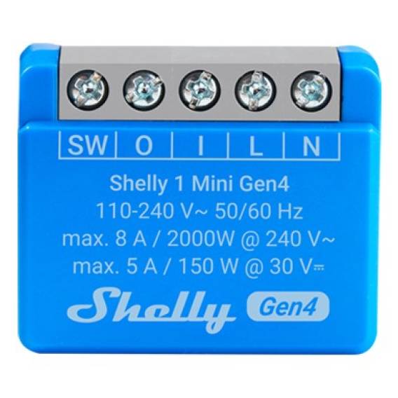 Obrázok pre SHELLY 1 Mini Gen4 Chytrý spínač 1P Modrá