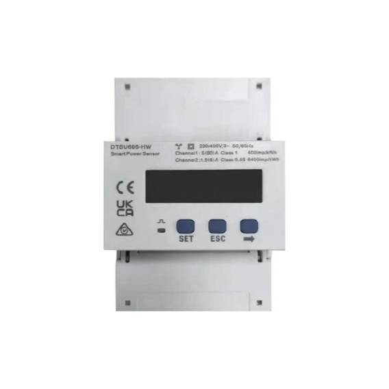 Obrázok pre DTSU666-HW/YDS60-80 Energy Meter, 3-Phase, 3p4w; LCD display; direct measurement up to 80A or semi-indirect measurement with transformers with 5A or 1A secondary current (not included); RS485 communication; TH rail mounting, switchgear depth >80mm