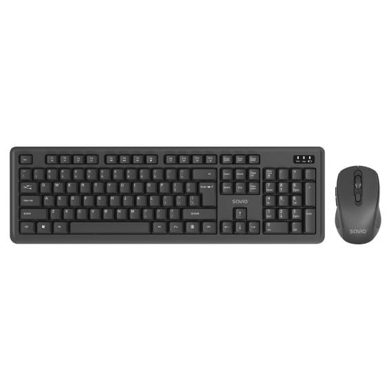 Obrázok pre Savio KB-03 klávesnice Obsahuje myš Domov/kancelář USB QWERTY Americká angličtina Černá