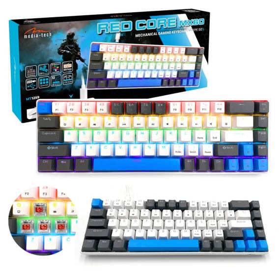 Obrázok pre Mechanická klávesnice 60% RED CORE MX60 MT1259