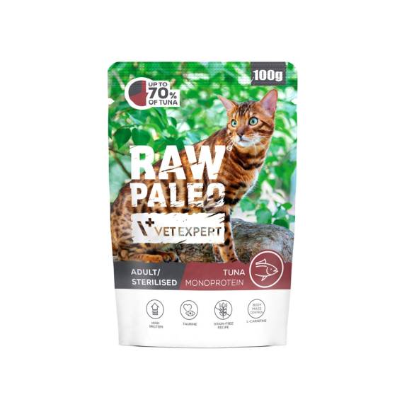 Obrázok pre VETEXPERT Raw Paleo Adult Sterilised Tuna - mokré krmivo pro kočky - 100g
