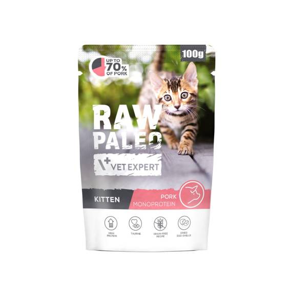 Obrázok pre VETEXPERT Raw Paleo Kitten Pork - mokré krmivo pro kočky - 100g