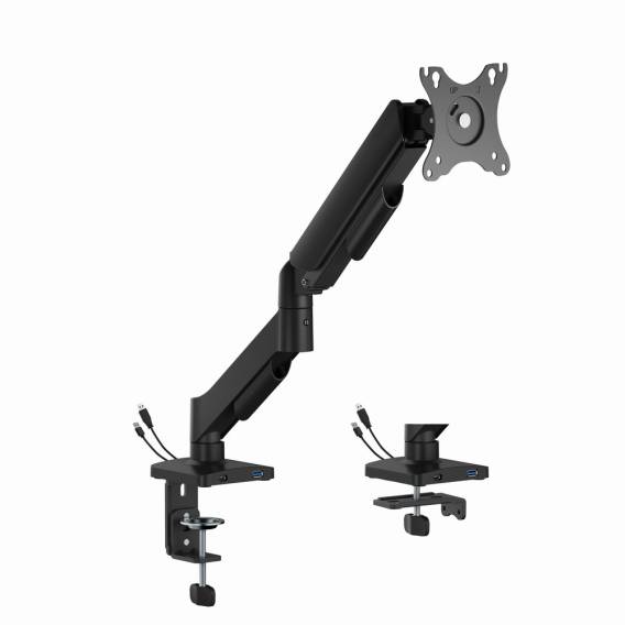 Obrázok pre Gembird MA-DA1U-01 Nastavitelné rameno pro upevnění stolního displeje s USB porty, 17”–32”, černé